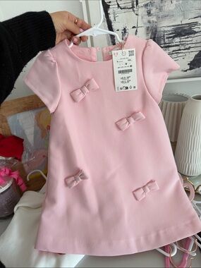 Brand new Zara Pink Bow Accent Kids Dress